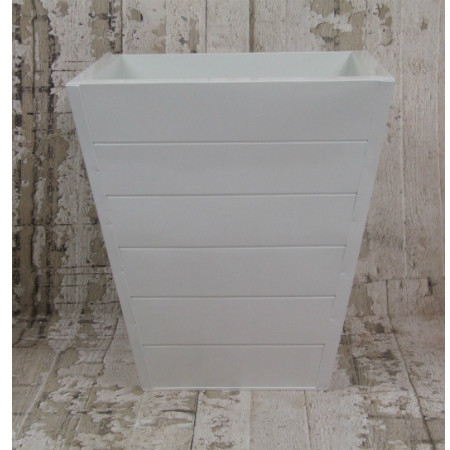 White plank planter large