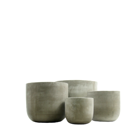 polished concrete planters